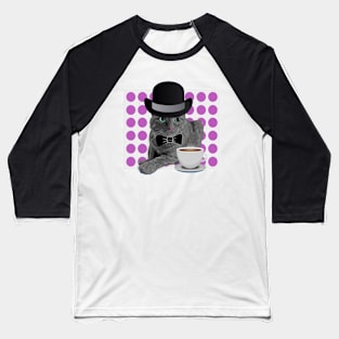 Sir Oliver Wendall Coffee Cat Baseball T-Shirt